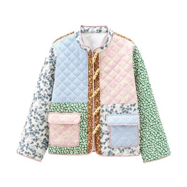 Veste matelassée patchwork pour femmes